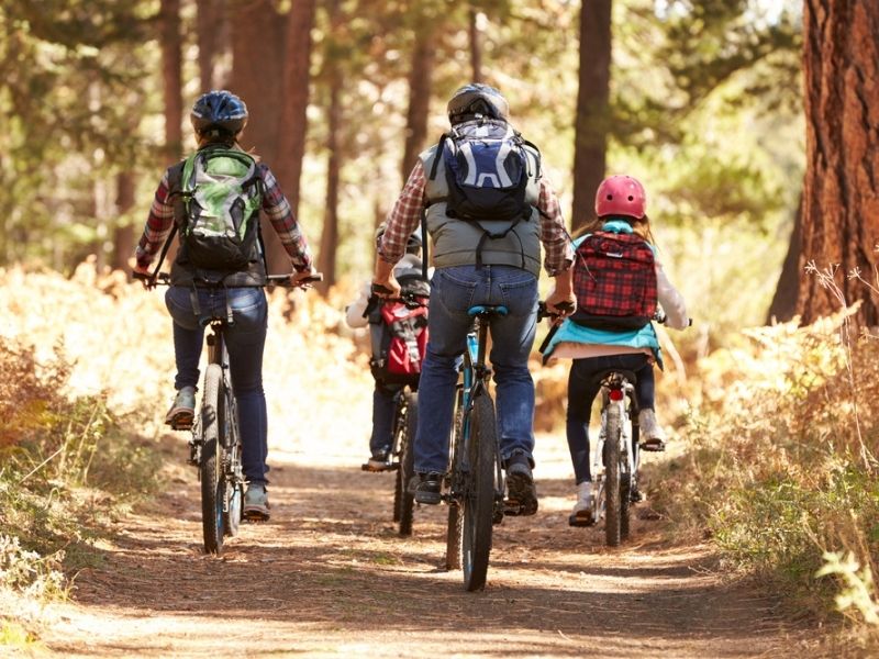 Family cycling trip
